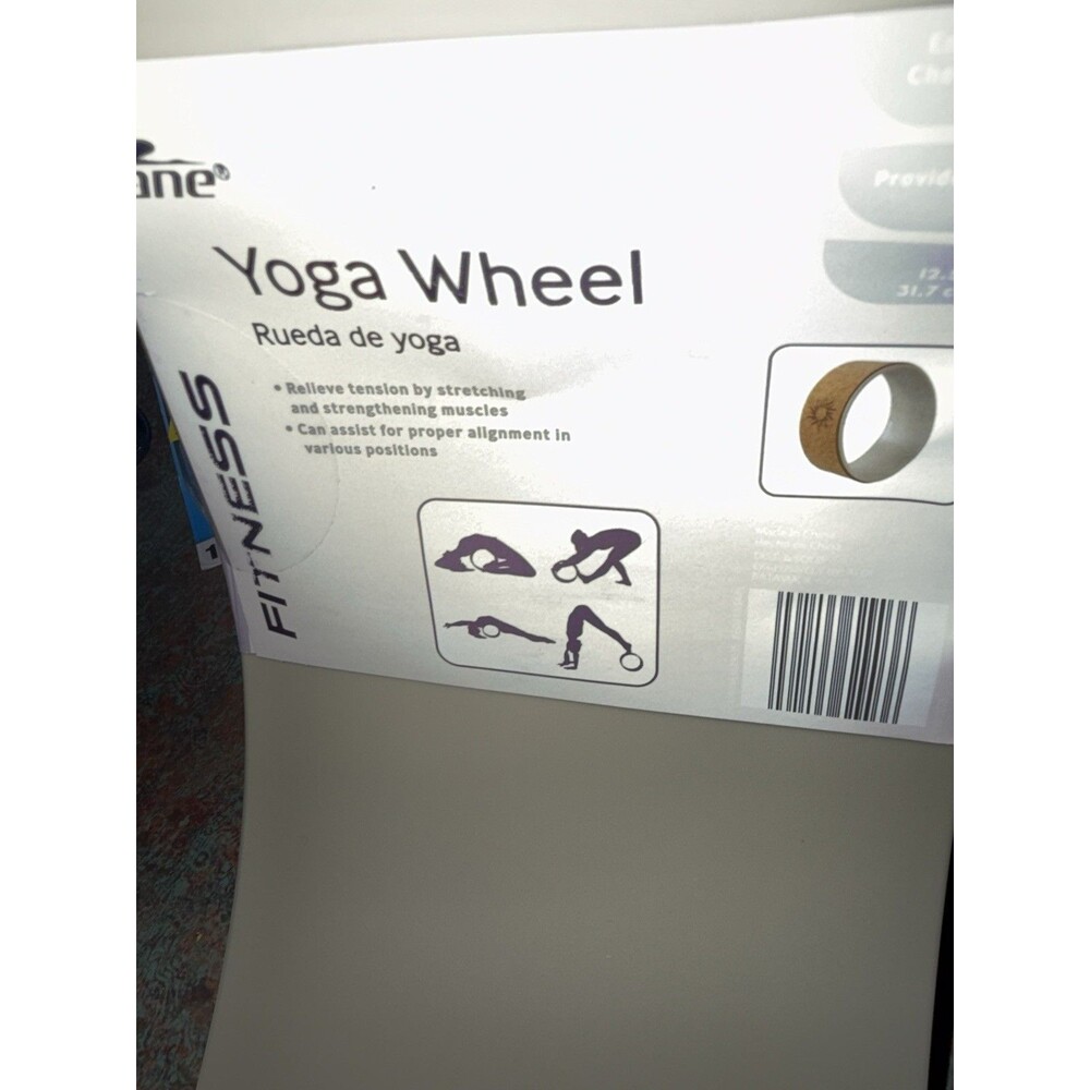 Yoga Wheel 12.5" Diameter 5" Wide Foam Padded Faux Wood Grain for Yoga/Back Pain - Picture 7 of 9